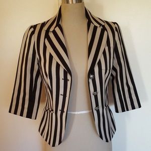 TRINA TURK WOMEN'S 3/4 SLEEVE STRIPE BLAZER 0
